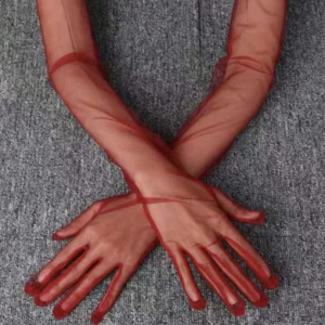 Burgundy Mesh Gloves