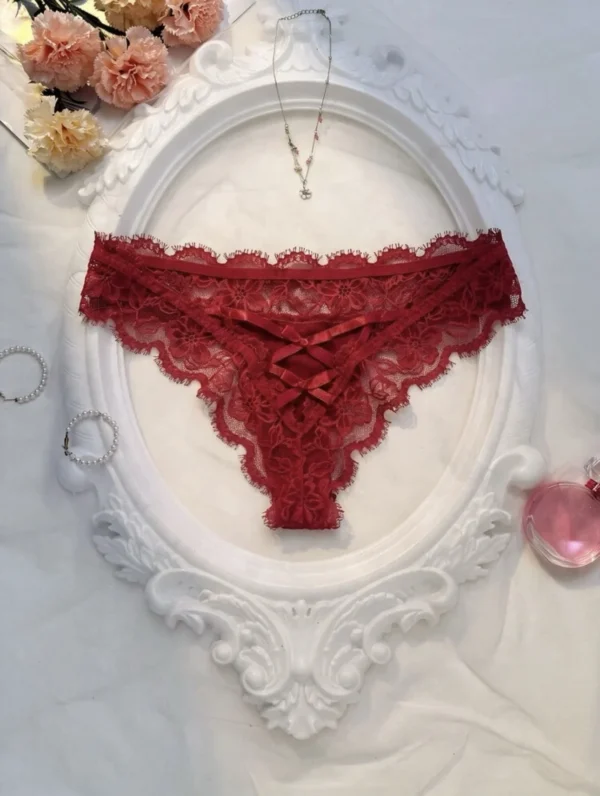 TIA - lace up lace thong