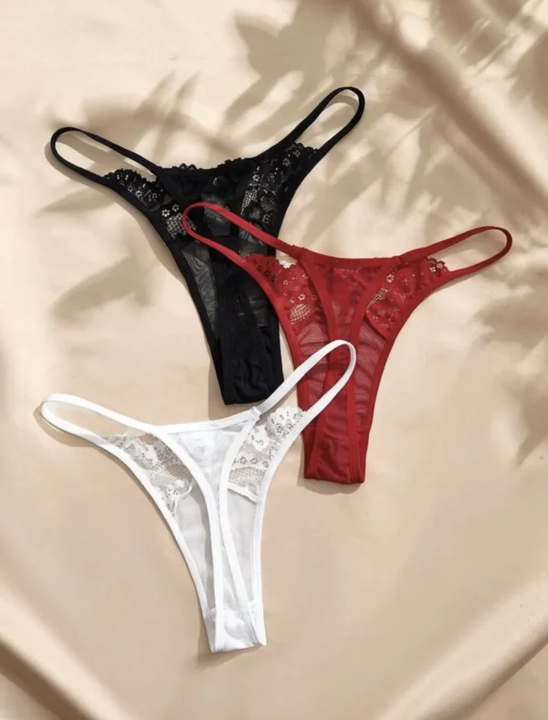 NINA - Mesh lace contrast Thong