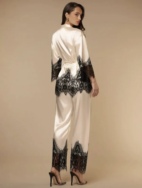 PERLA -Satin lace mix lounge set